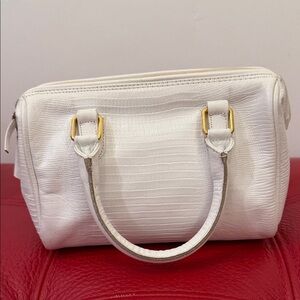 Vtg Susan Gail Mini White Genuine Leather Handbag
